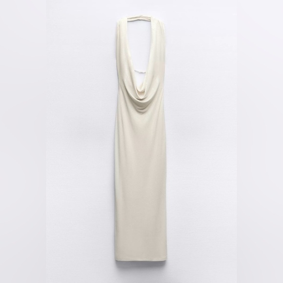 Zara Dresses & Skirts - Elegant Cream Drape Dress